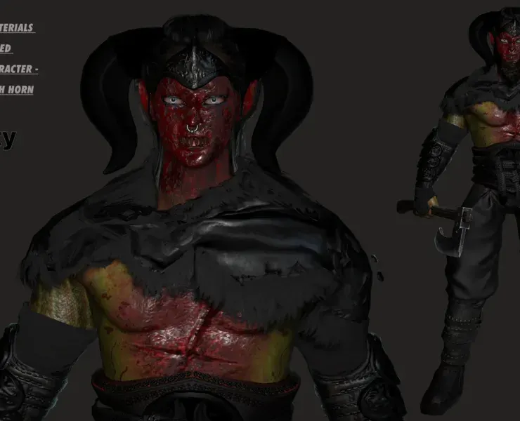 AAA 3D MODEL FANTASY HORROR DEMON CHARACTER - BLOODY DEMON HORN