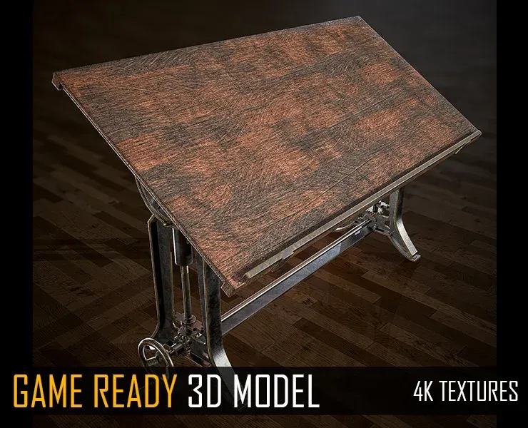 Wooden Workbench - Game Ready 3D Model