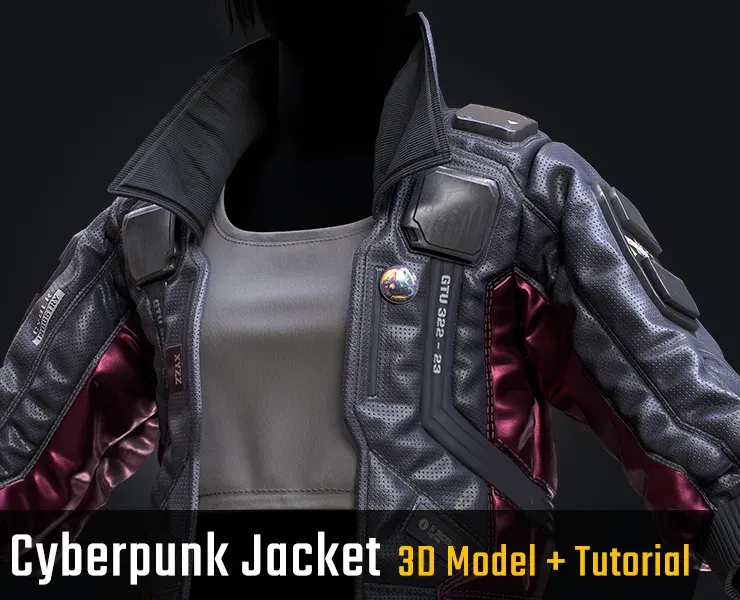 Cyberpunk Jacket - Tutorial (Full Pipeline) + 3D Model