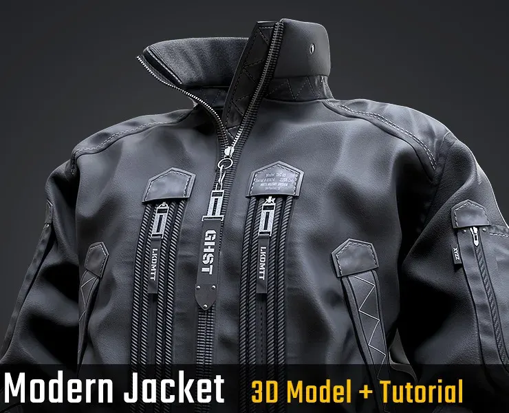 Modern Jacket - Tutorial (Full Pipeline) + 3D Model