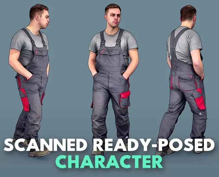 Foreman in Overalls Walking model