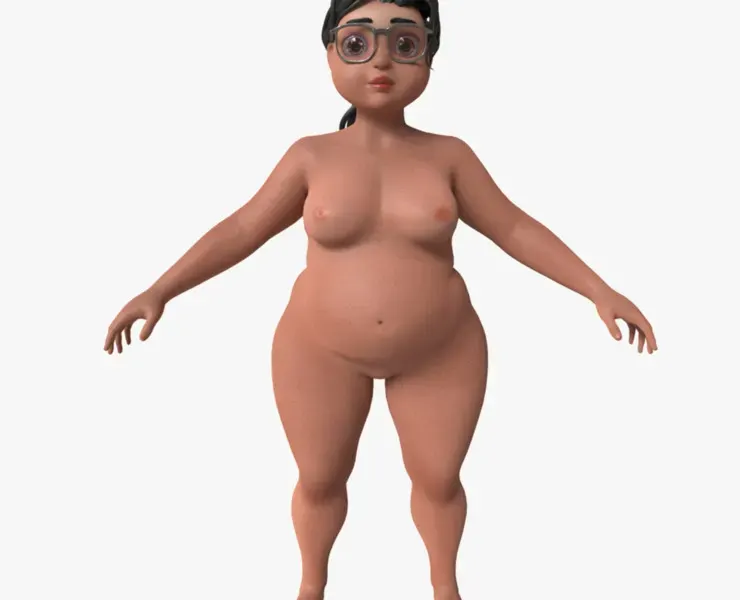 Base Mesh Fat Female Stylized PBR