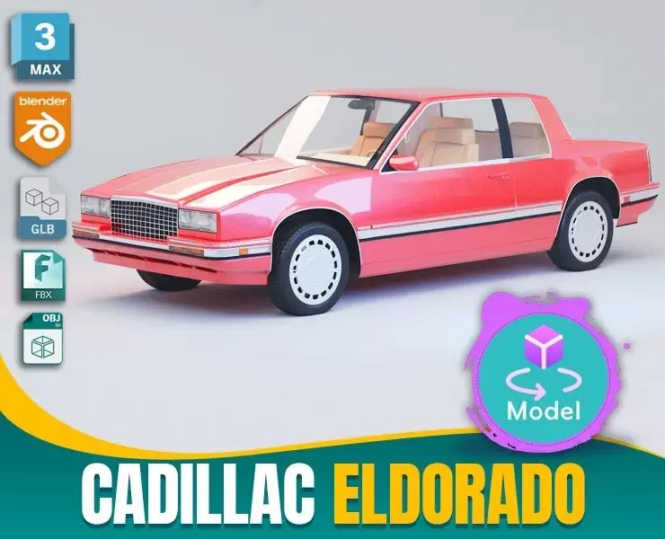 1991 Cadillac Eldorado with interior 3D model