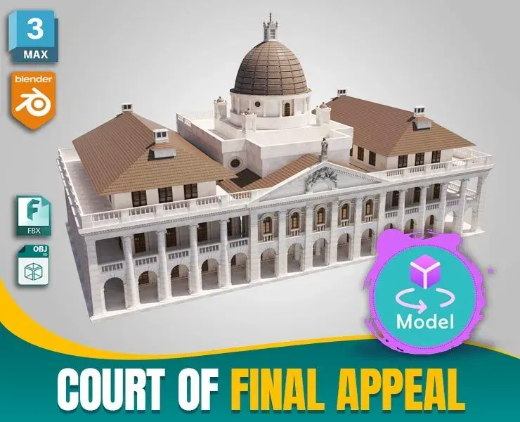 Court of Final Appeal Hong Kong Building Low-poly 3D model