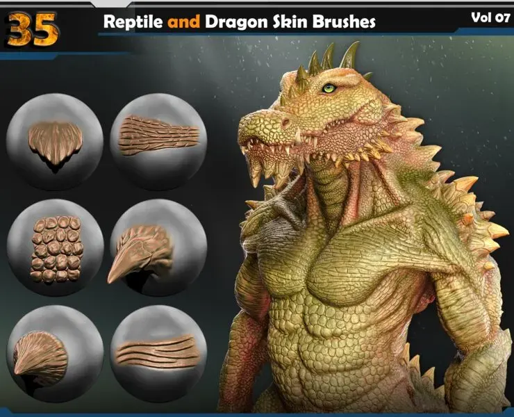 Reptile and Dragon Skin Brushes  Vol 07
