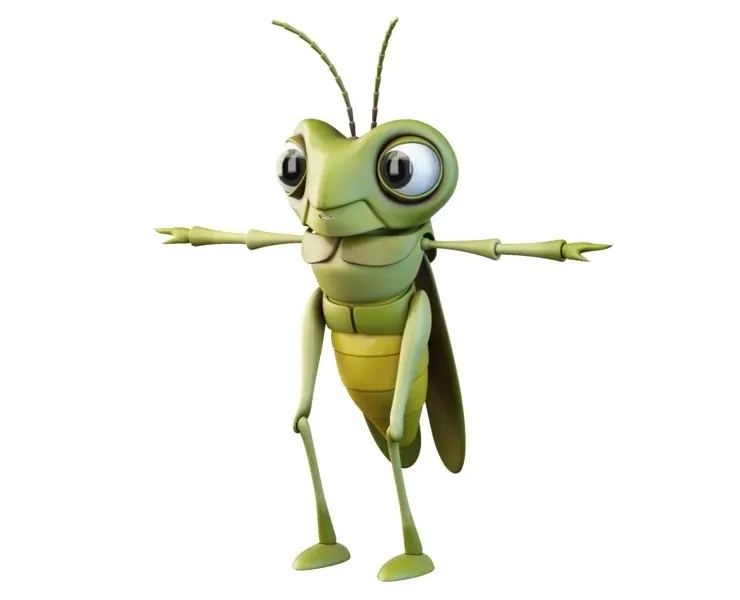 Cartoon Grasshopper Character