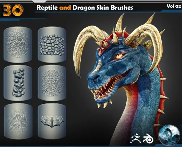Reptile and Dragon Skin Brushes Vol 02