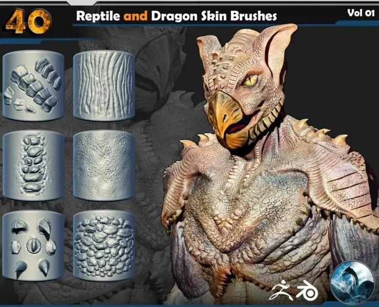 Reptile and Dragon Skin Brushes Vol 01