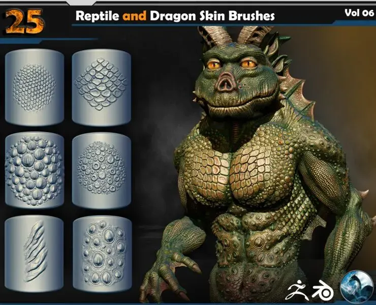 Reptile and Dragon Skin Brushes Vol 06