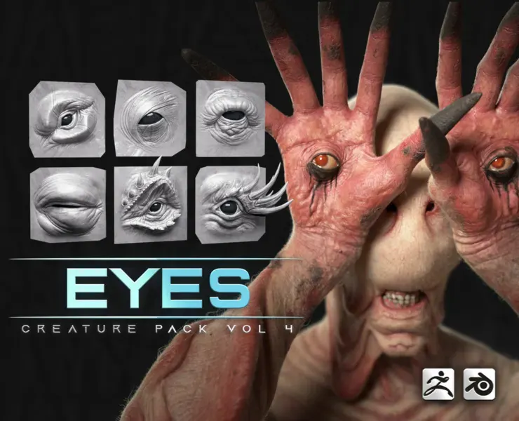 44 EYE - High Detailed Eye For Creatures - VDM Zbursh & Blender