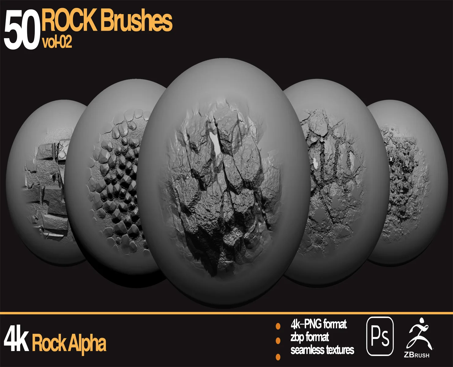 50 ROCK ALPHA BRUSHES vol 02