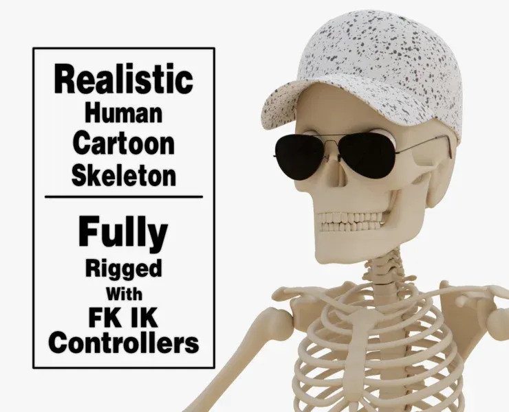 Human Cartoon Skeleton Stylized