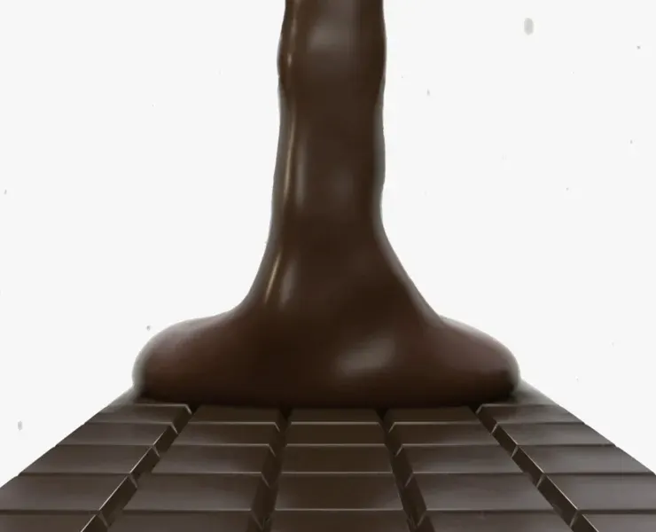 Liquid Chocolate On Chocolate Bar