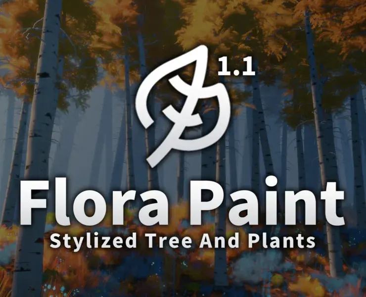 Stylized Tree And Plants Library Flora Paint 【Pro】Blender 3.4+