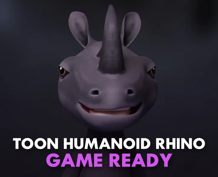 Toon Humanoid Rhinoceros