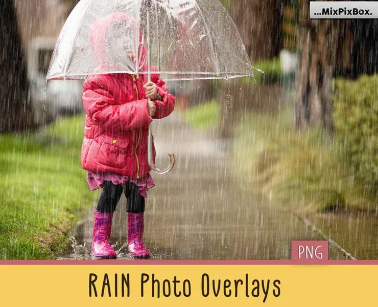 Realistic Rain Photo Overlays