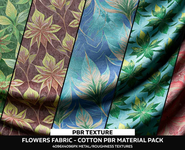 Flowers Fabric Cotton PBR Material / Texture Pack