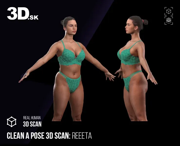 Cleaned A Pose Scan | 3D Model Reeta Underwear