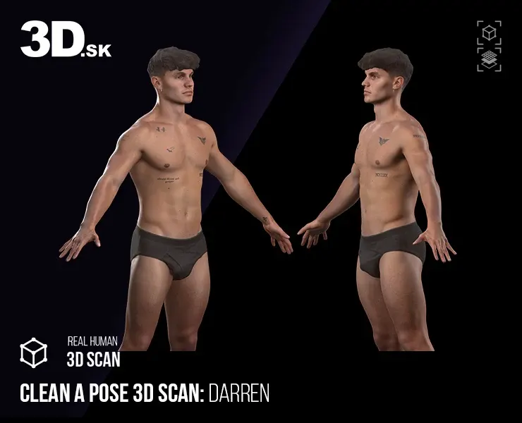 Cleaned A Pose Scan | 3D Model Darren Underwear