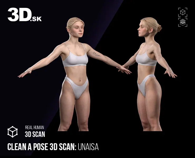 Cleaned A Pose Scan | 3D Model Unaisa Underwear