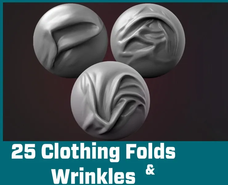 25 Clothing Folds Wrinkles VDM Brush+Alphas Vol 3