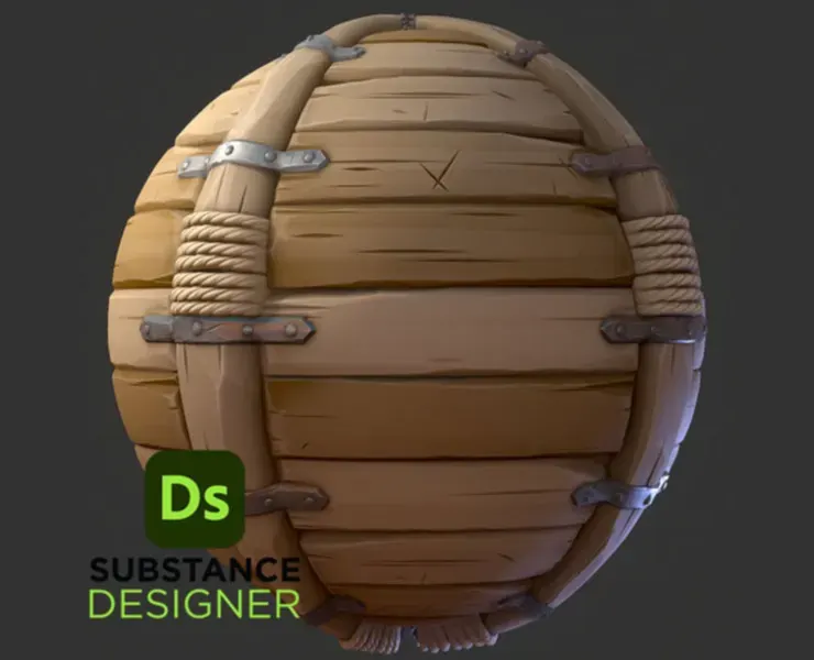 Stylized Wooden Wall - Substance 3D Designer + Sbsar File