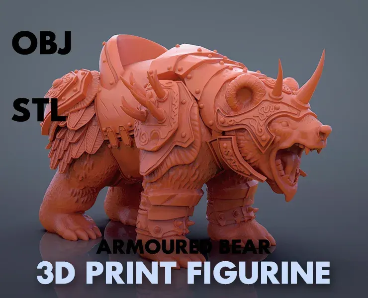 Armoured Bear 3D Print Figurine