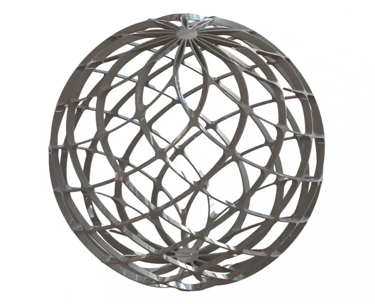 Wireframe Shape Geo Complex Twisted Sphere