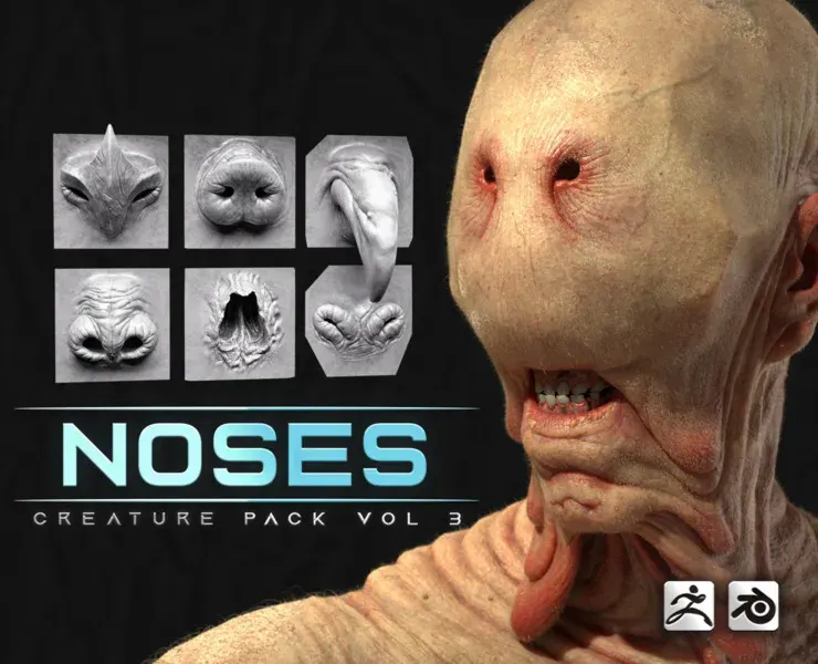 44 Nose - High Detailed Noses For Creatures - VDM Zbursh, VDM Blender