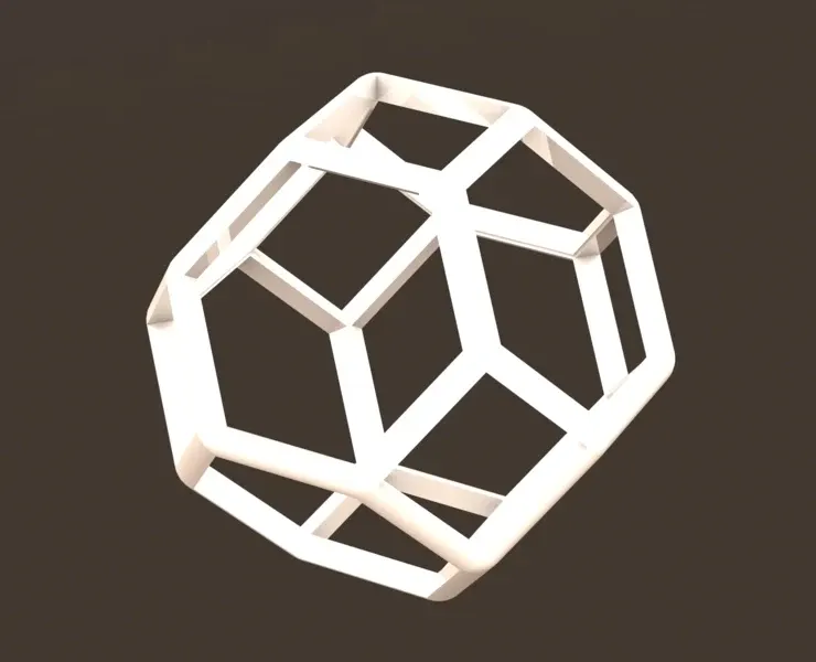 Wireframe Shape Truncated Octahedron