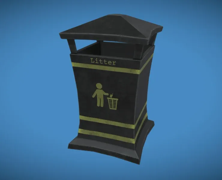 Stylized London UK Rubbish Bin