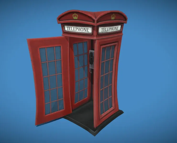 Stylized London UK Telephone Box