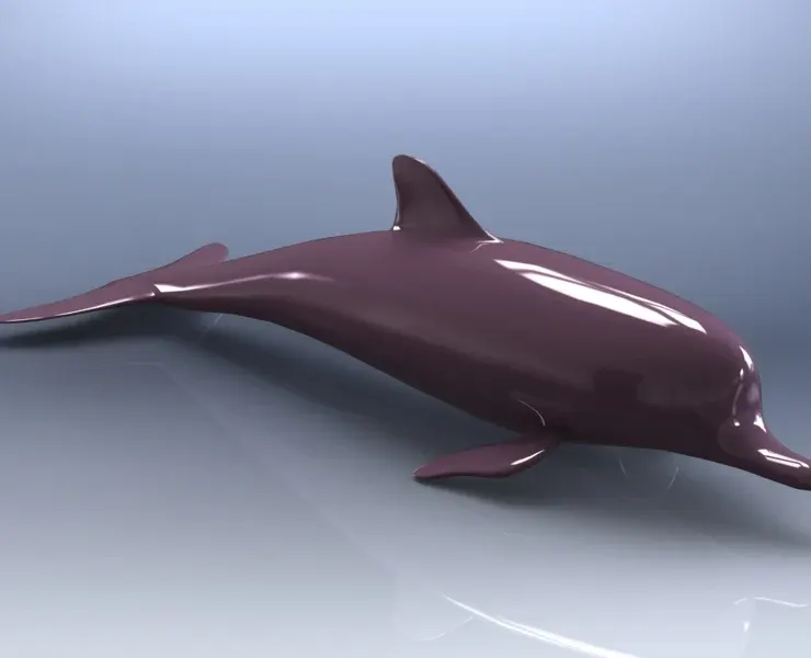 3D Art Surface Pink Dolphin