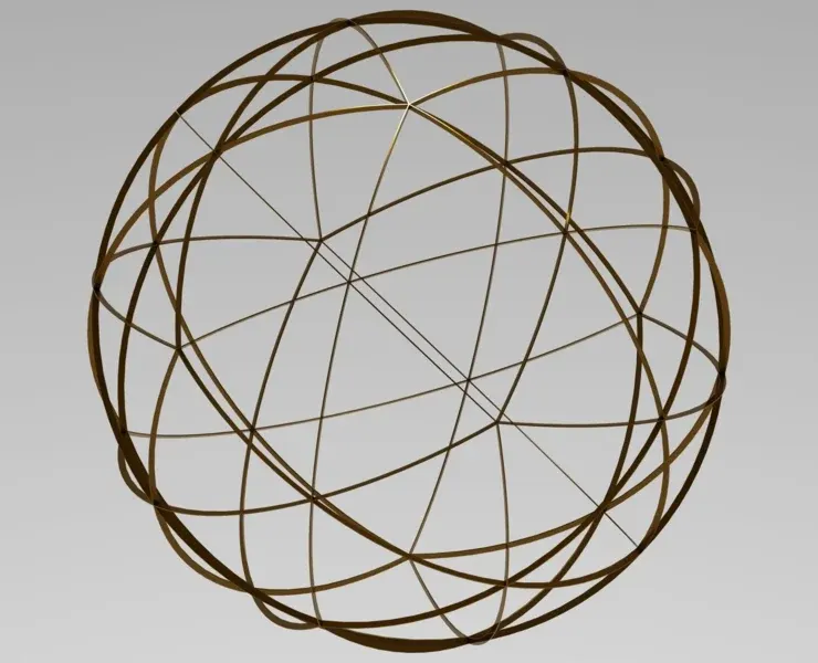 Wireframe Shape Spherical Pentakis Dodecahedron