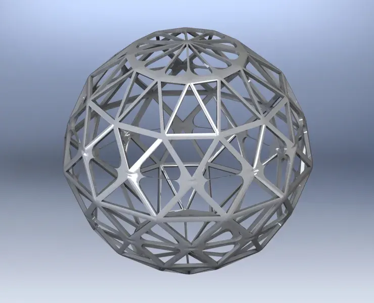 Wireframe Shape Geometric Sphere Cut Diamond