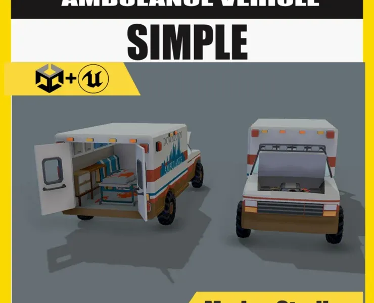 Low Poly Simple Ambulance