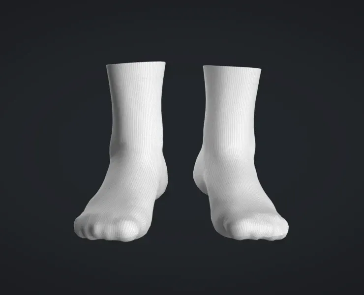 Socks - White| Marvelous / Clo3d / obj / fbx