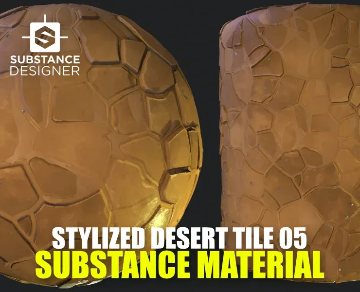 Stylized Desert Tiles Material 05 - Substance 3D Designer
