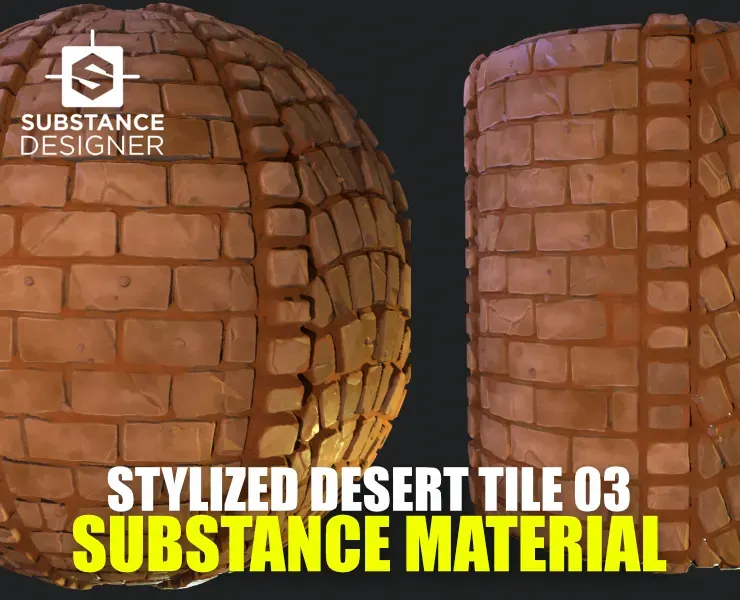 Stylized Desert Tiles Material 03 - Substance 3D Designer