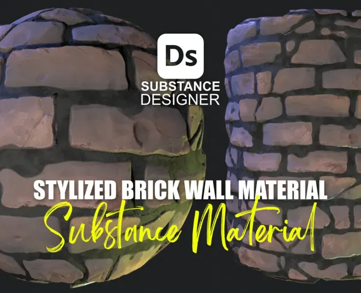 Stylized Brick Wall Material 04 - Substance 3D Designer