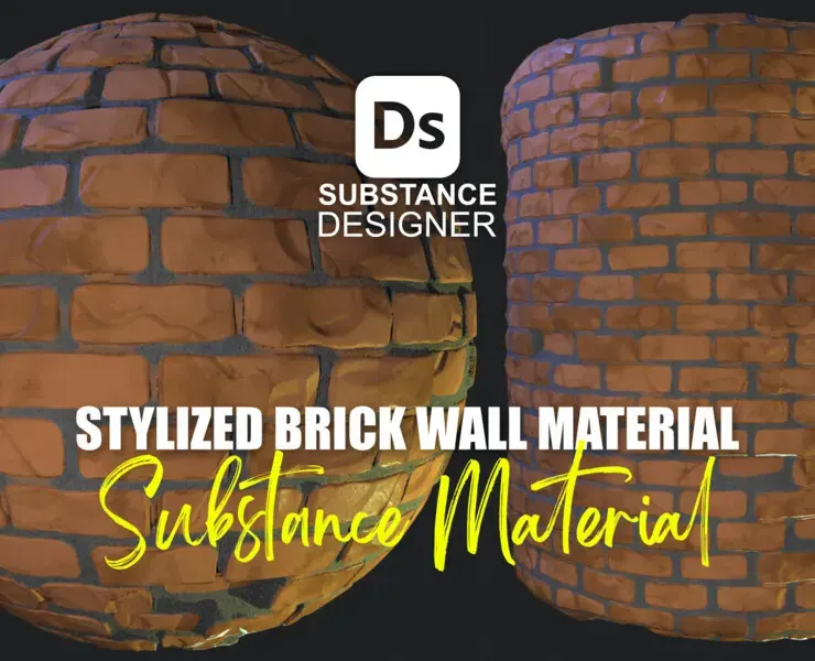 Stylized Brick Wall Material 02 - Substance 3D Designer