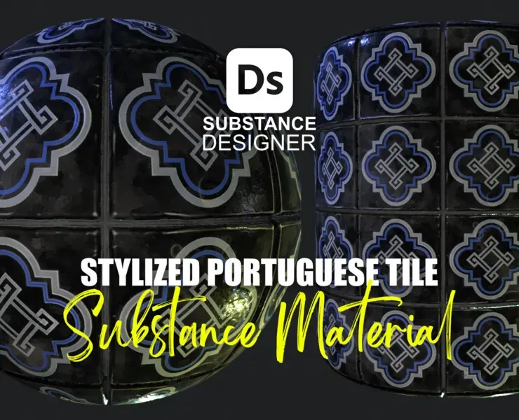 Stylized Portuguese Tiles Material 04 - Substance 3D Designer