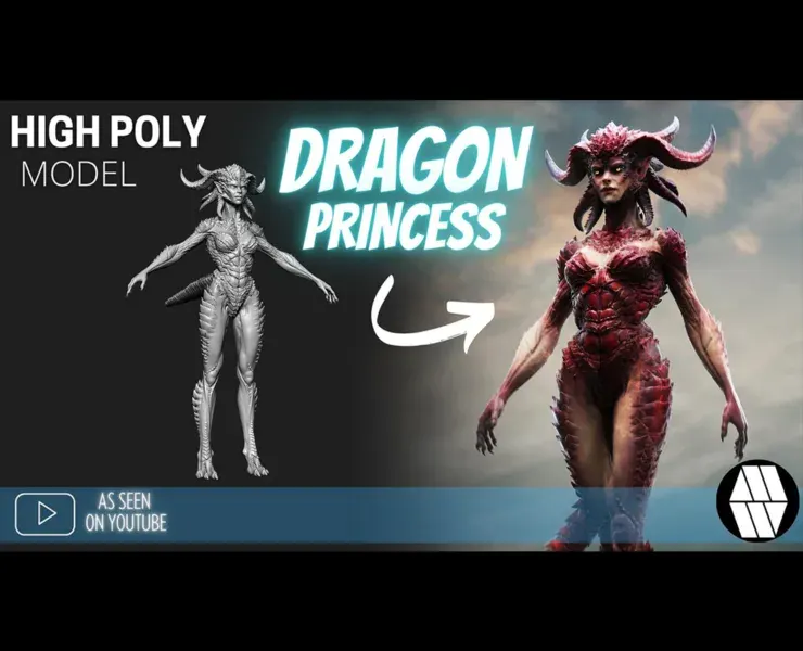 ZBrush Model: Dragon Princess High Poly ZTL & FBX