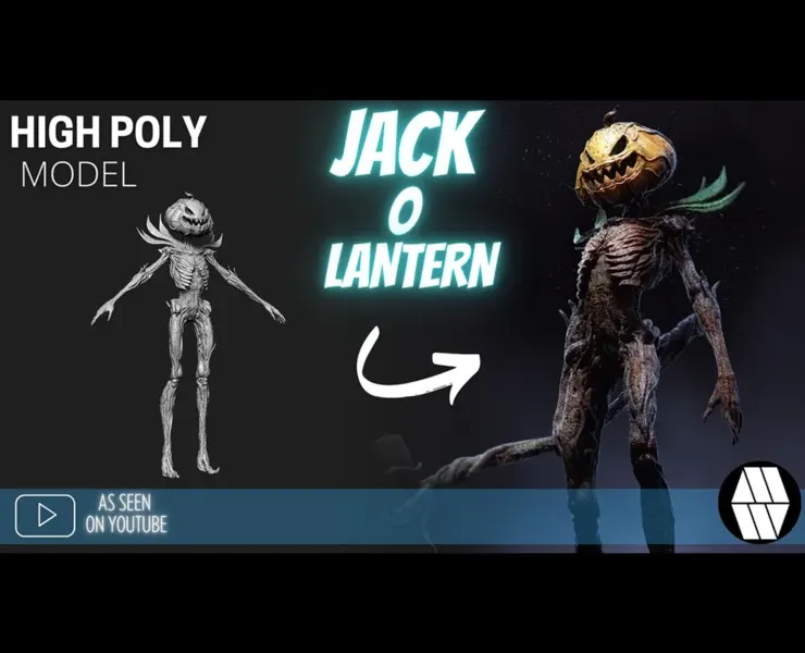 ZBrush Model: Jack-O-Lantern High Poly ZTL & FBX