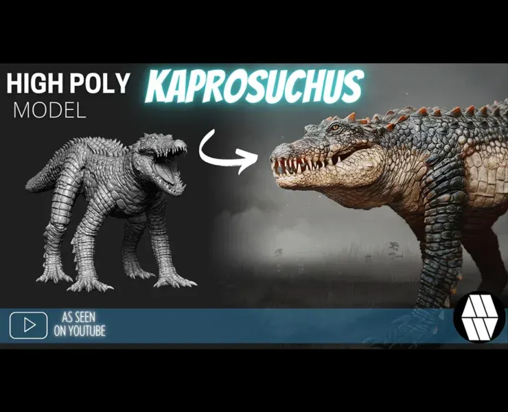 ZBrush Model: Kaprosuchus High Poly ZTL & FBX