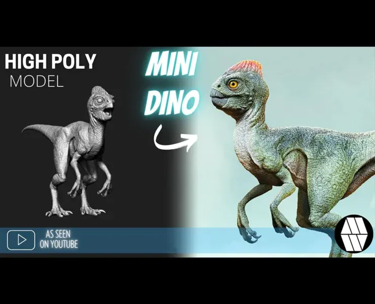 ZBrush Model: Mini Model Dino Poly ZTL & FBX