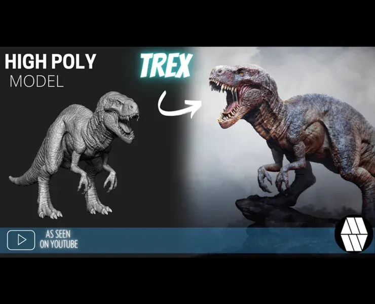 ZBrush Model: T-rex High Poly ZTL & FBX