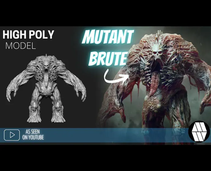 ZBrush Model: Mutant Brute High Poly ZTL & FBX