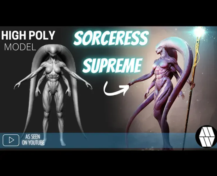 ZBrush Model: Sorceress Supreme High Poly ZTL & FBX