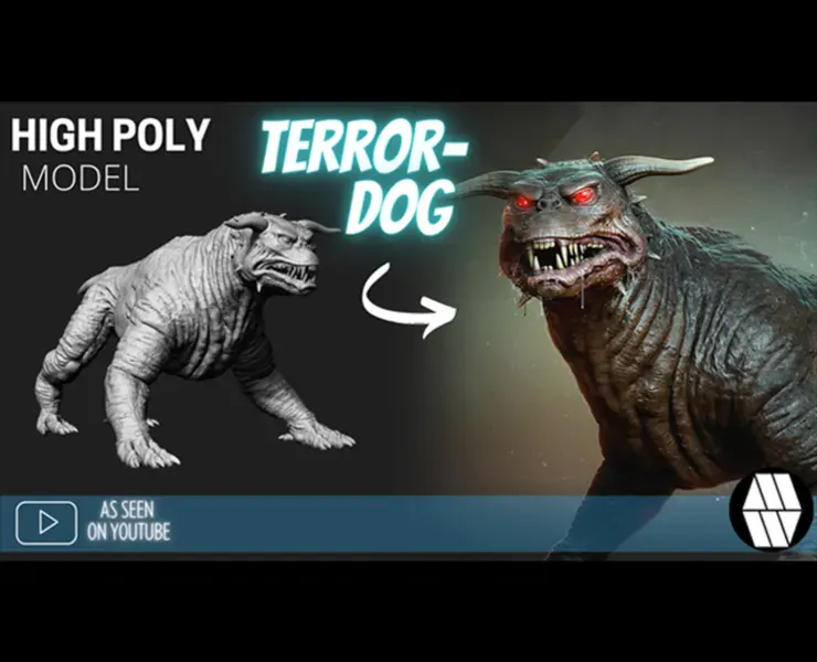 ZBrush Model: TERROR DOG High Poly ZTL & FBX